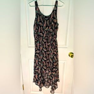 Flowy Sleeveless Sheer Geometric Print Dress